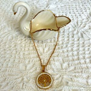 Stainless Steel Tree of Life Pendant Gold Tone Necklace